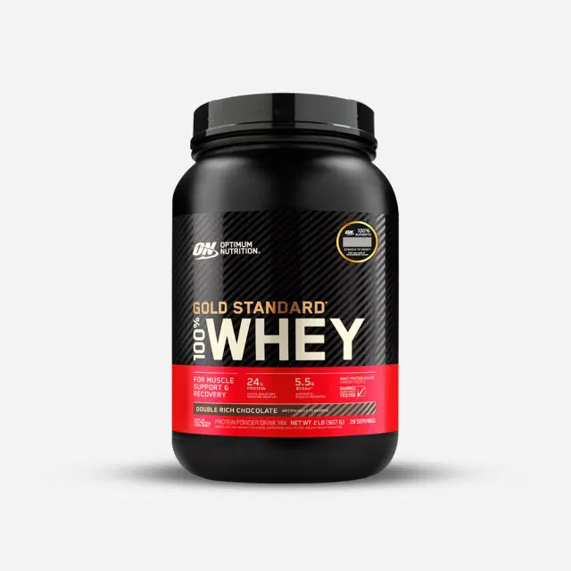 Gold Standard 100% Whey 24 g de Proteína y 5,5g de BCCA por Servicio Sabor Doble Chocolate 2 lb o 907g