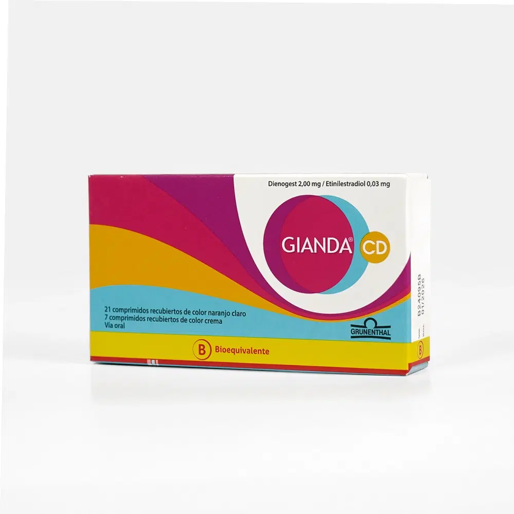 Gianda CD Dienogest / Etinilestradiol 2/0,03 mg 28 comprimidos recubiertos – vista 1