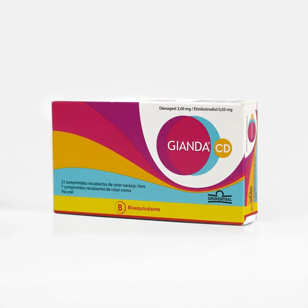 Gianda CD Dienogest / Etinilestradiol 2/0,03 mg 28 comprimidos recubiertos – vista 2