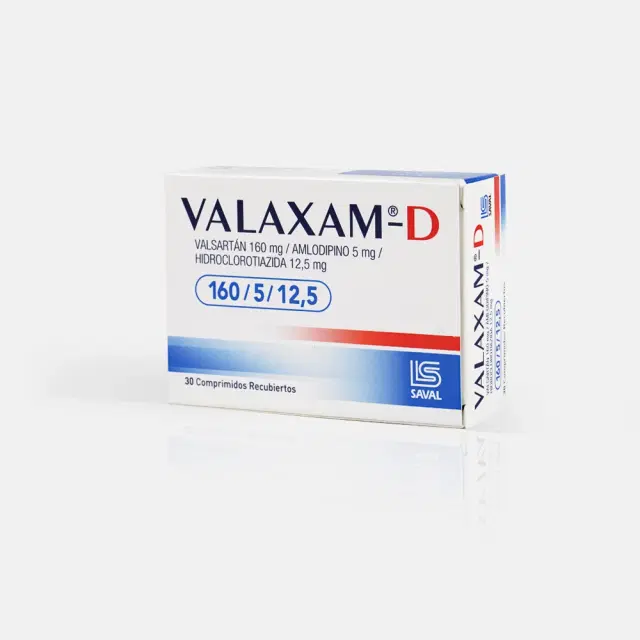 Valaxam D 160/5/12,5 Valsartan / Amlodipino / Hidroclorotiazida 30 comprimidos recubiertos