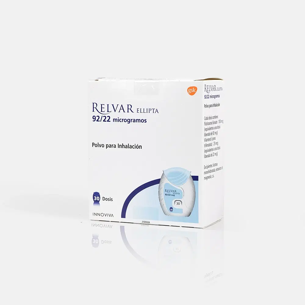 Relvar Fluticasona 92 / 22 mcg 30 dosis inhalador – vista 1