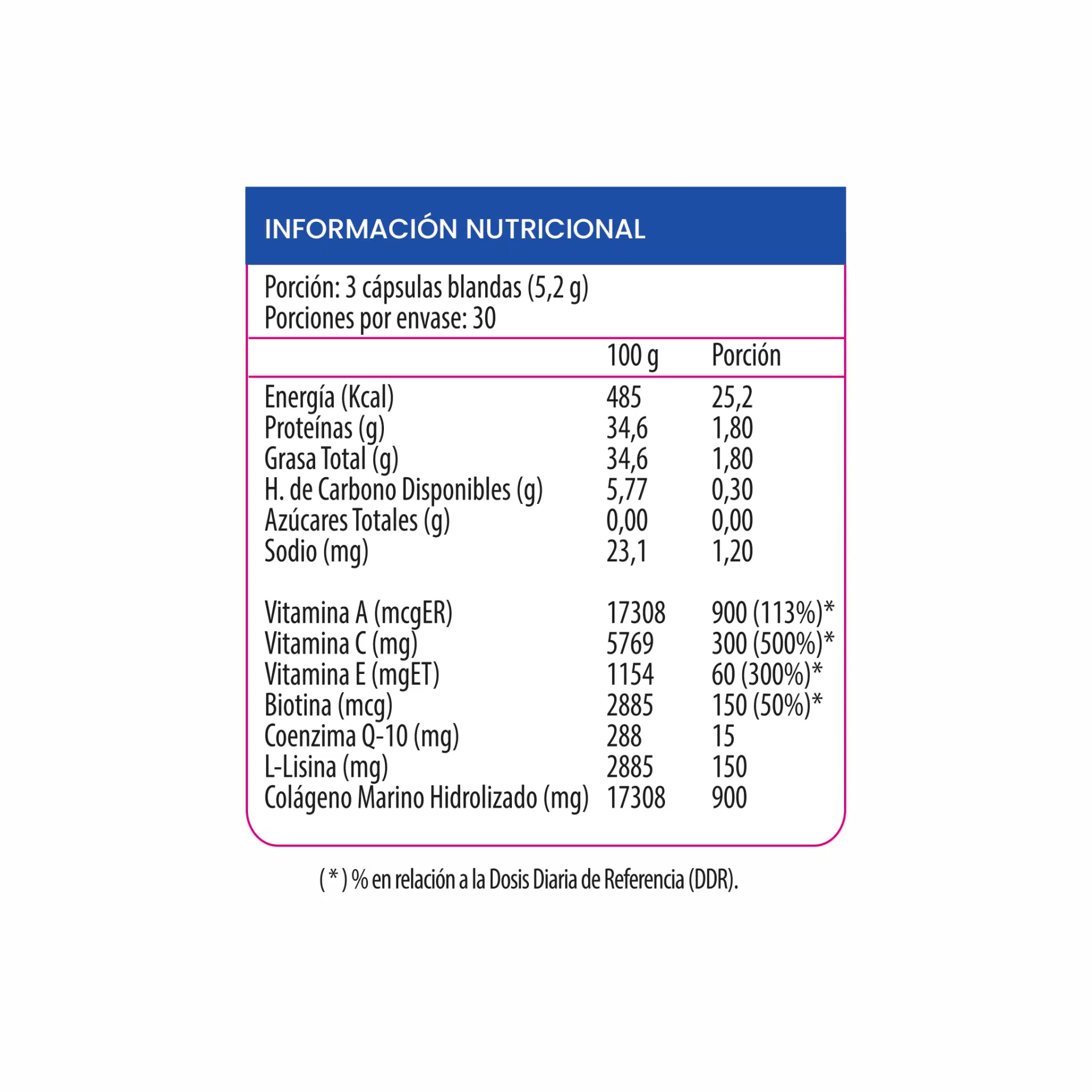 UP Collagen Beauty Colágeno marino, Biotina, Coenzima Q10, Vitaminas A, C, E y L-Lisina  90 cápsulas blandas – vista 2