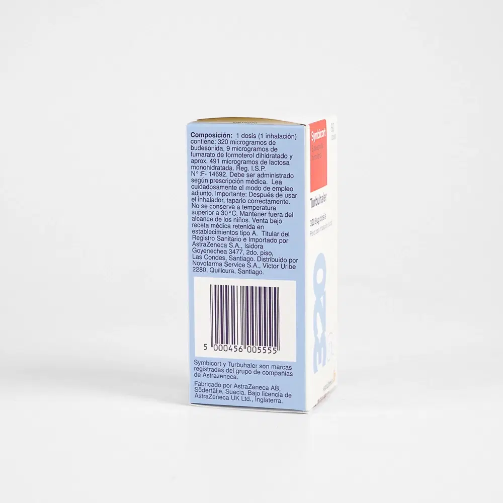 Symbicort Turbuhaler Budesonida / Formoterol 320 mcg/9 mcg 60 dosis de polvo para inalación bucal – vista 2