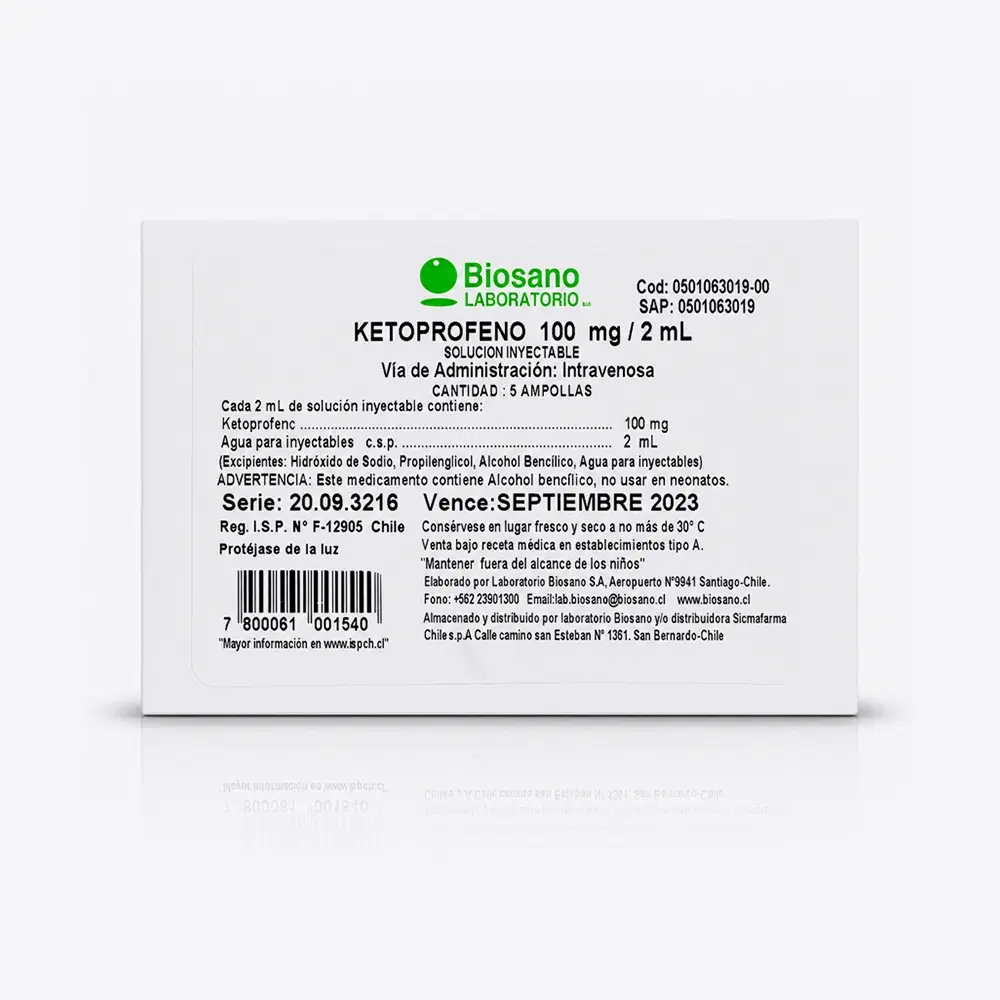 KETOPROFENO 100mg/2ml
