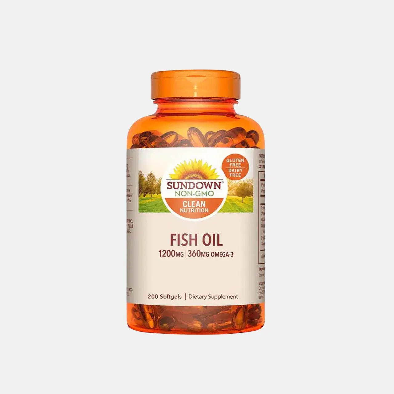 Sundown Fish Oil Aceite de Pescado 1200 mg Omega 3 360 mg  200 cápsulas blandas