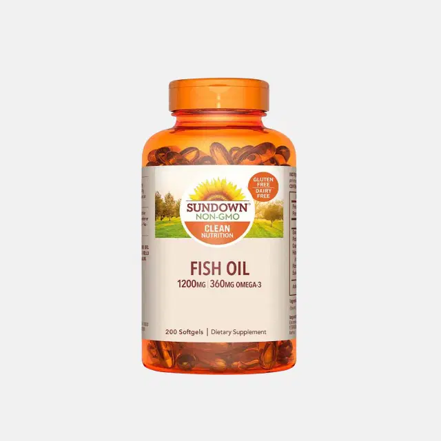 Sundown Fish Oil Aceite de Pescado 1200 mg Omega 3 360 mg  200 cápsulas blandas