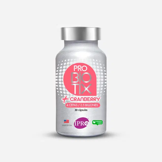 Probiotix Cranberry Probiótico multicepa (4 cepas) 2,5 billones de Unidades Formadoras de Colonias (UFC). 30 cápsulas