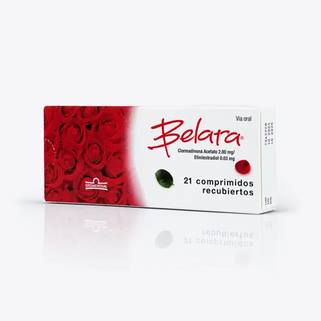 Belara Clormadinona / Etinilestradiol 2/0,03 mg 21 comprimidos recubiertos