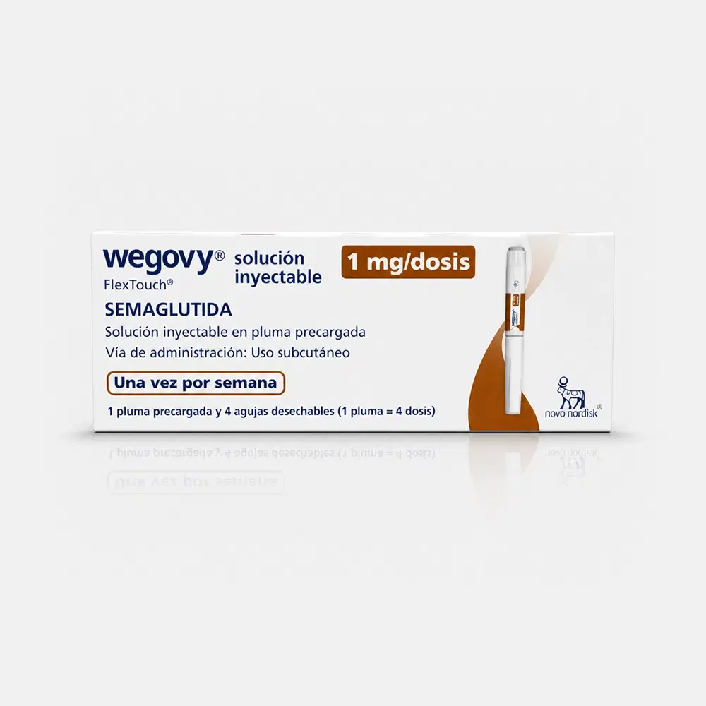 Wegovy Semaglutida 1mg/dosis 4 Dosis 4 Agujas Desechables 1 Dispositivo Prellenado Multidosis