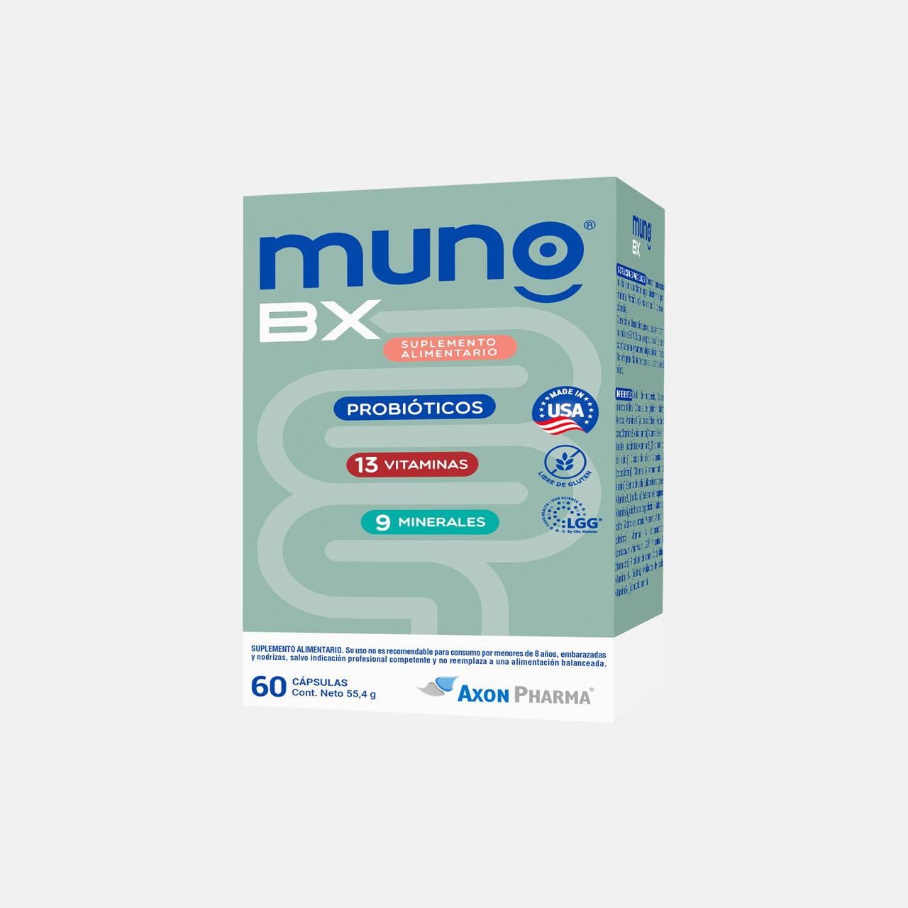 Muno BX x 60 cap Probióticos, 13 vitaminas y 9 minerales  60 cápsulas – vista 2