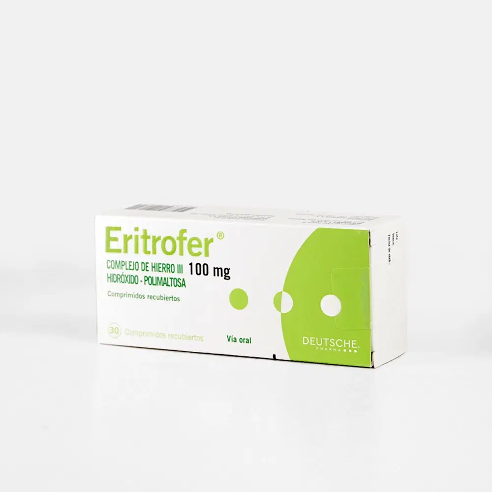 Eritrofer Hidroxido de hierro 100 mg 30 comprimidos recubiertos – vista 1