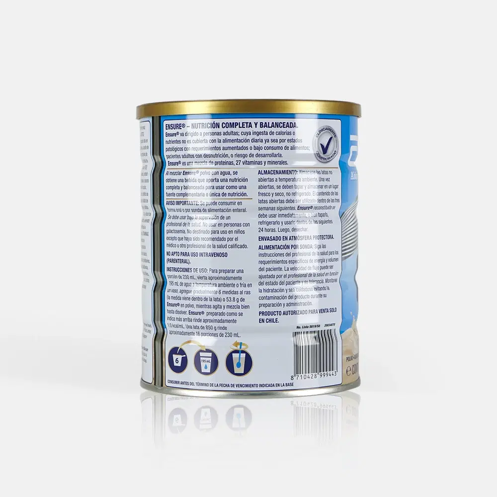 Ensure Vainilla Lata 850g – vista 2