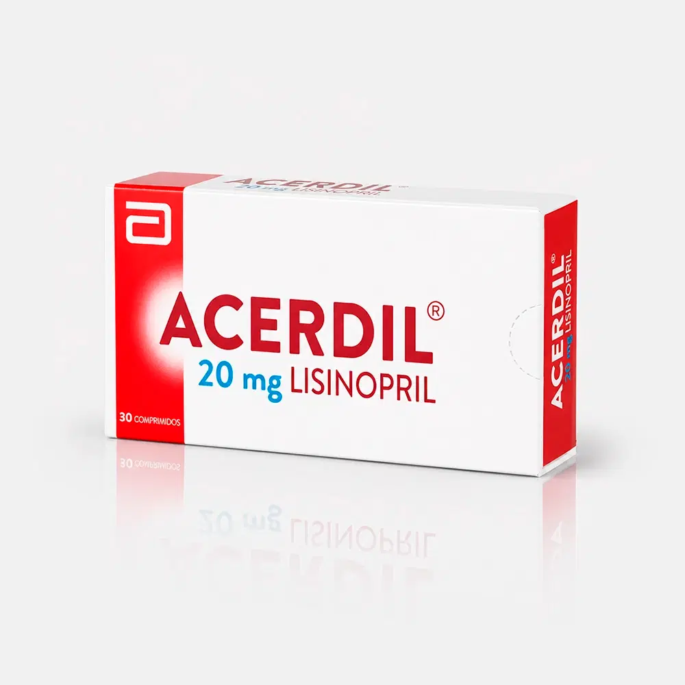 Acerdil Lisinopril 20 mg 30 comprimidos recubiertos – vista 1