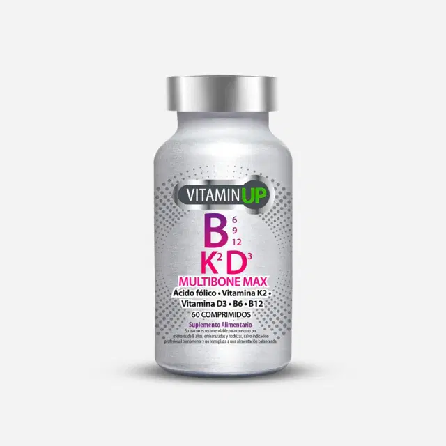 Vitamin UP Multibone Max Ácido Fólico 400mcg, Vitamina K2 120 mcg, Vitamina D3 10 mcg, Vitamina B6 25mg, Vitamina B12 6mcg  60 comprimidos