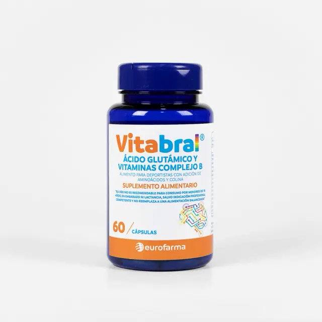 Vitabral Ácido glutámico y vitaminas del complejo B Suplemento Alimentario 60 cápsulas blandas