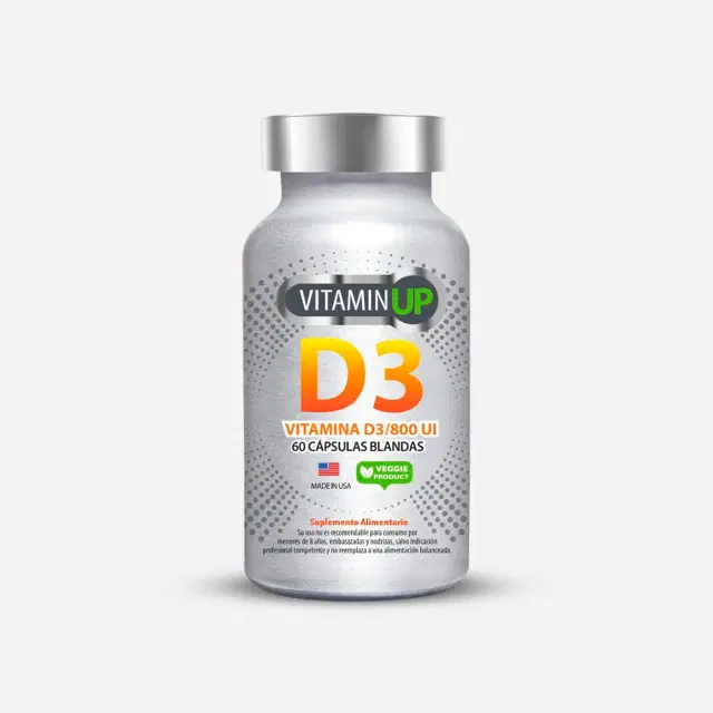 Vitamin UP D3 Vitamina D3 colecalciferol 800 UI  60 cápsulas blandas