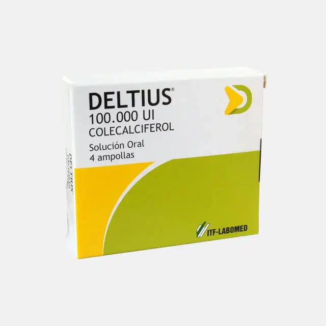 Deltius Colecalciferol 100.000 UI Solución Oral 1 mL 4 Ampollas