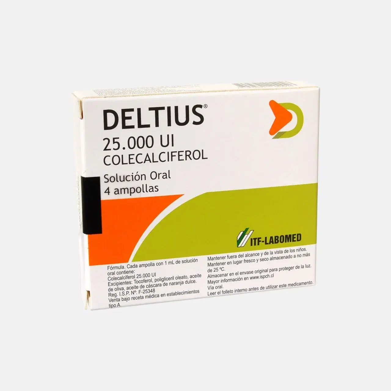 Deltius Colecalciferol 25.000 UI Solución Oral 1 mL 4 Ampollas – vista 2