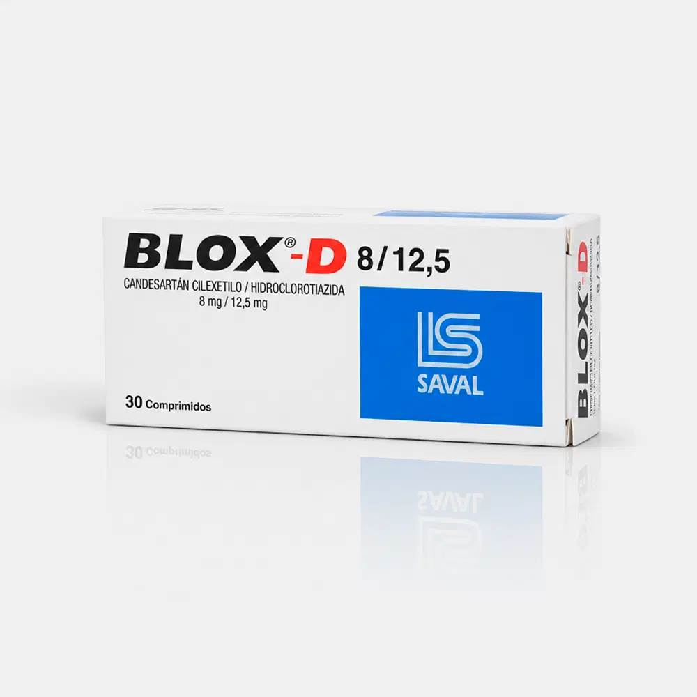 Blox D Candesartan / Hidroclorotiazida 8 mg/12,5 mg 30 comprimidos – vista 1