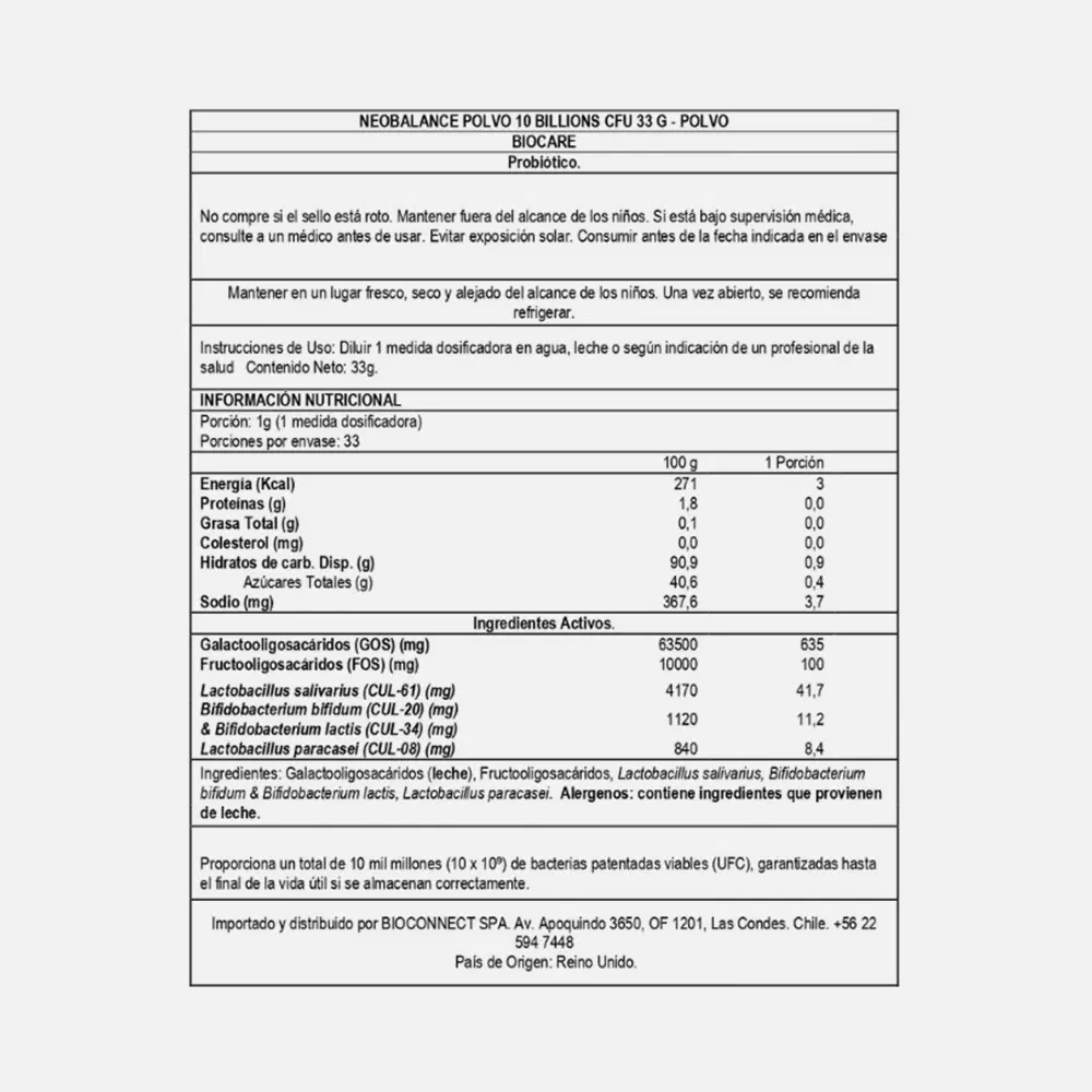 Biocare Neobalance Probióticos en Polvo Flora Intestinal – vista 2