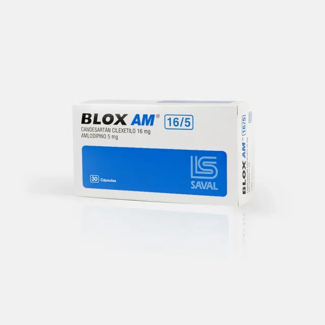 Blox AM 16/5 Candesartan / Amlodipino 16 mg/5 mg 30 cápsulas