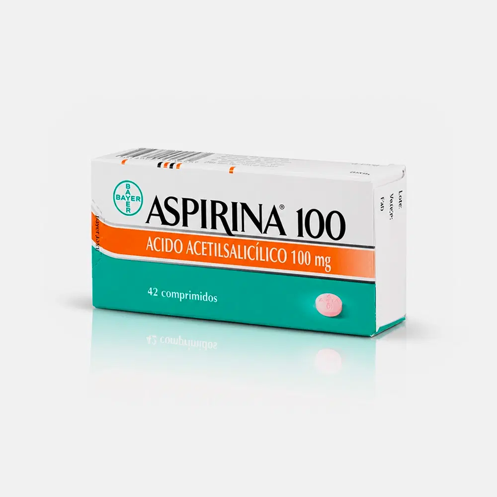 Aspirina Pediátrica Ácido Aceltilsalicilico 100 mg 42 comprimidos