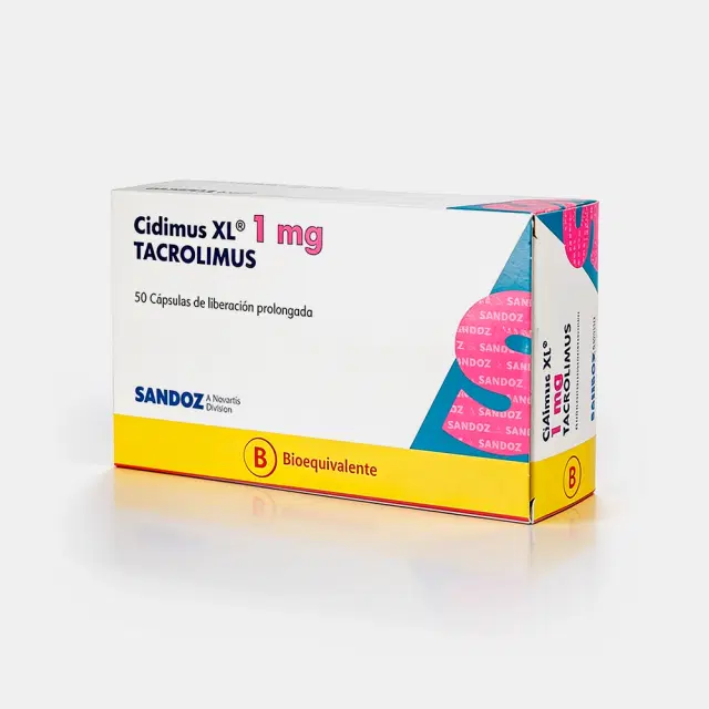 CIDIMUS XL (B) TACROLIMUS 1MG 50 CÁPSULAS PROLONGADAS