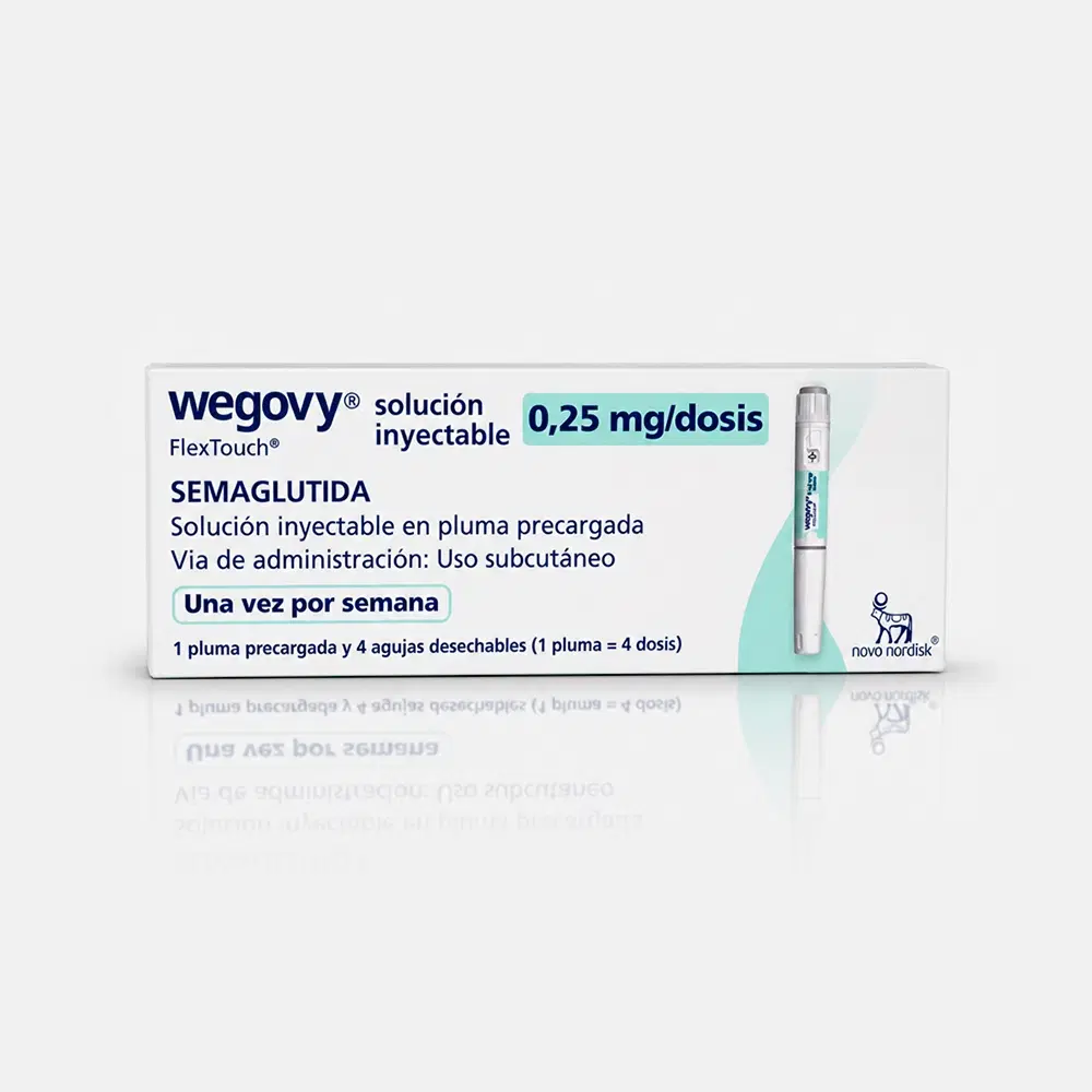Wegovy Semaglutida 0.25mg/dosis 4 Dosis 4 Agujas Desechables 1 Dispositivo Prellenado Multidosis