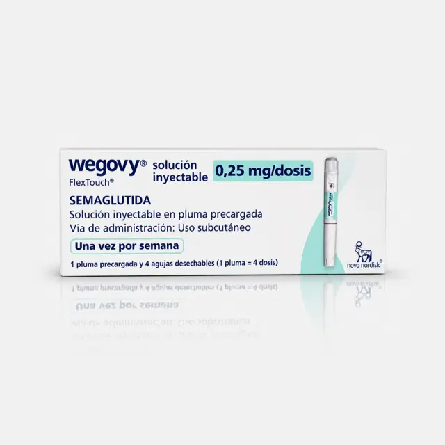 Wegovy Semaglutida 0.25mg/dosis 4 Dosis 4 Agujas Desechables 1 Dispositivo Prellenado Multidosis