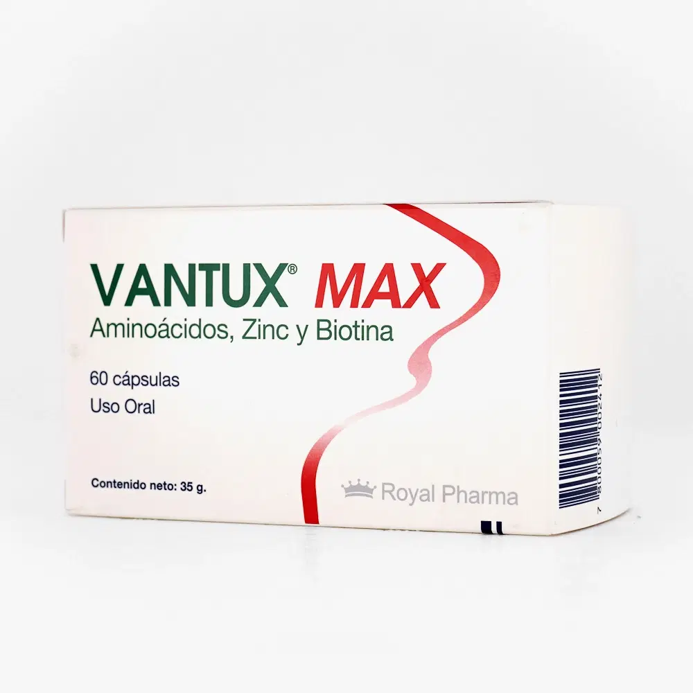 Vantux Max Aminoácidos, Zinc y Biotina  60 cápsulas – vista 1