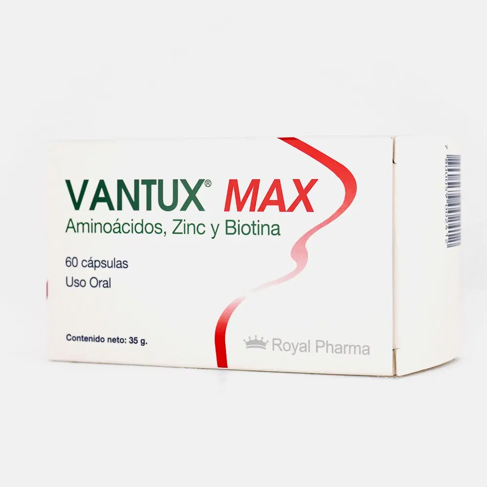 Vantux Max Aminoácidos, Zinc y Biotina  60 cápsulas – vista 2