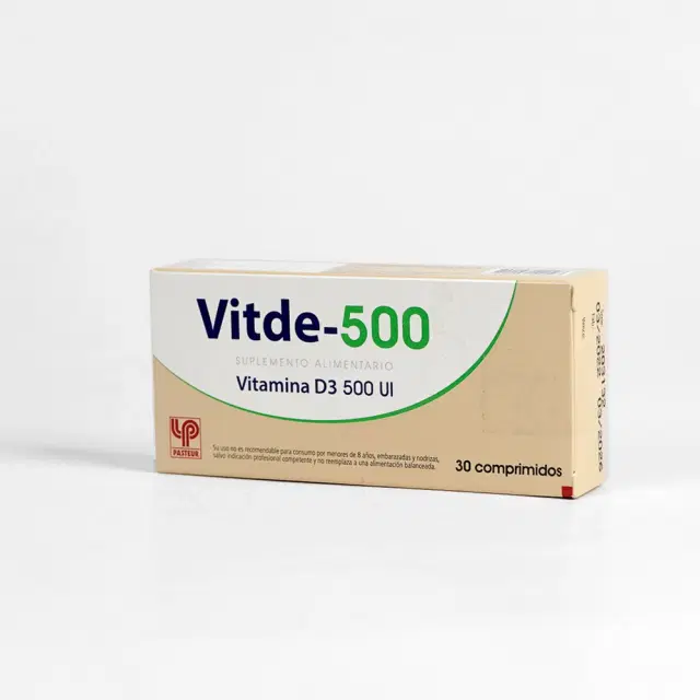 Vitde 500 Vitamina D3 como colecalciferol  500 U.I 30 comprimidos