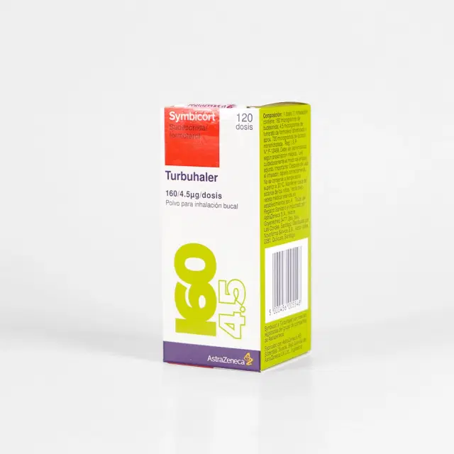 Symbicort Turbuhaler Budesonida / Formoterol 160 mcg/4,5 mcg 120 dosis polvo para inalación bucal
