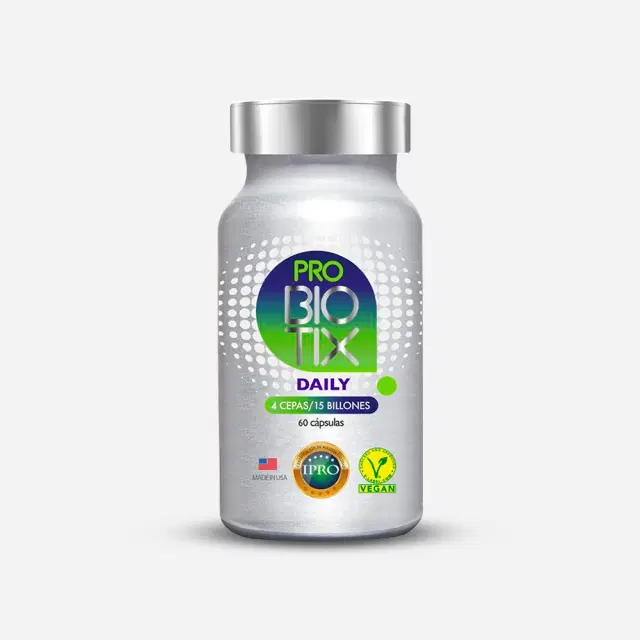 Probiotix Daily Probiótico multicepa (4 cepas) 15 billones de Unidades Formadoras de Colonias (UFC). 60 cápsulas
