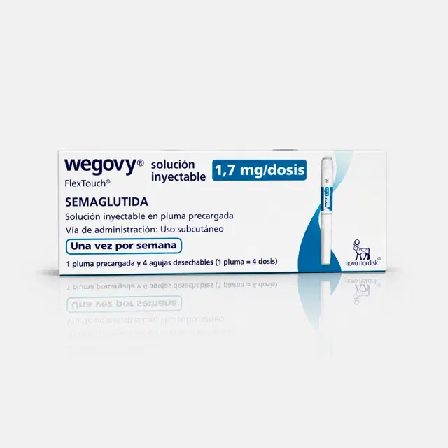 Wegovy Semaglutida 1.7mg/dosis 4 Dosis 4 Agujas Desechables 1 Dispositivo Prellenado Multidosis